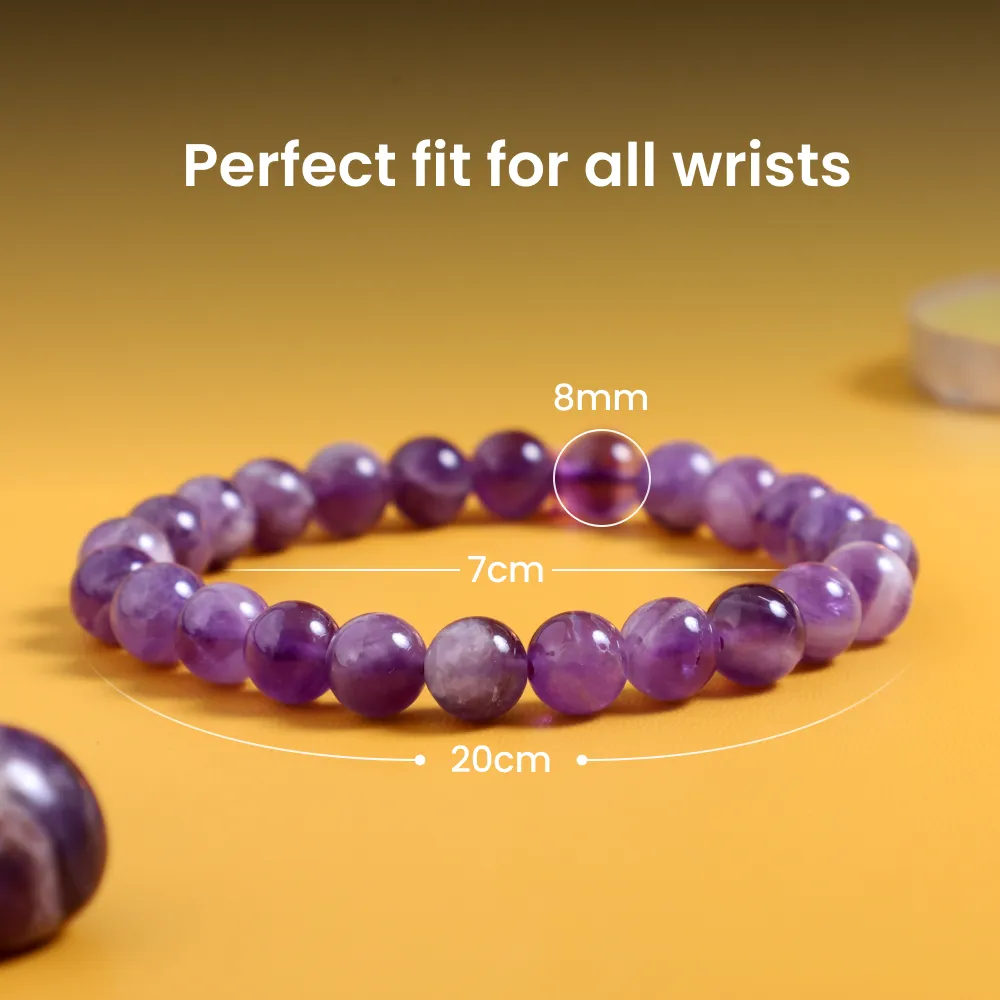 Certifed Amethyst Bracelet 22 Beads